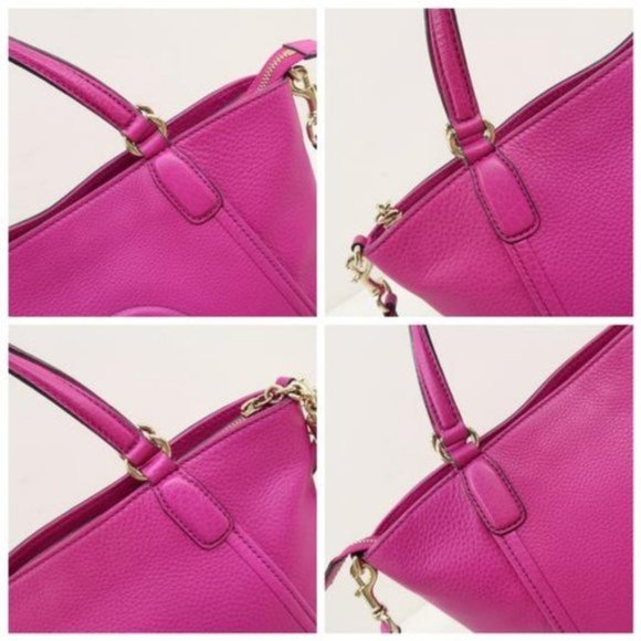 Auth Gucci Soho Small Fuchsia Calfskin Satchel Bag - Picture 4 of 11
